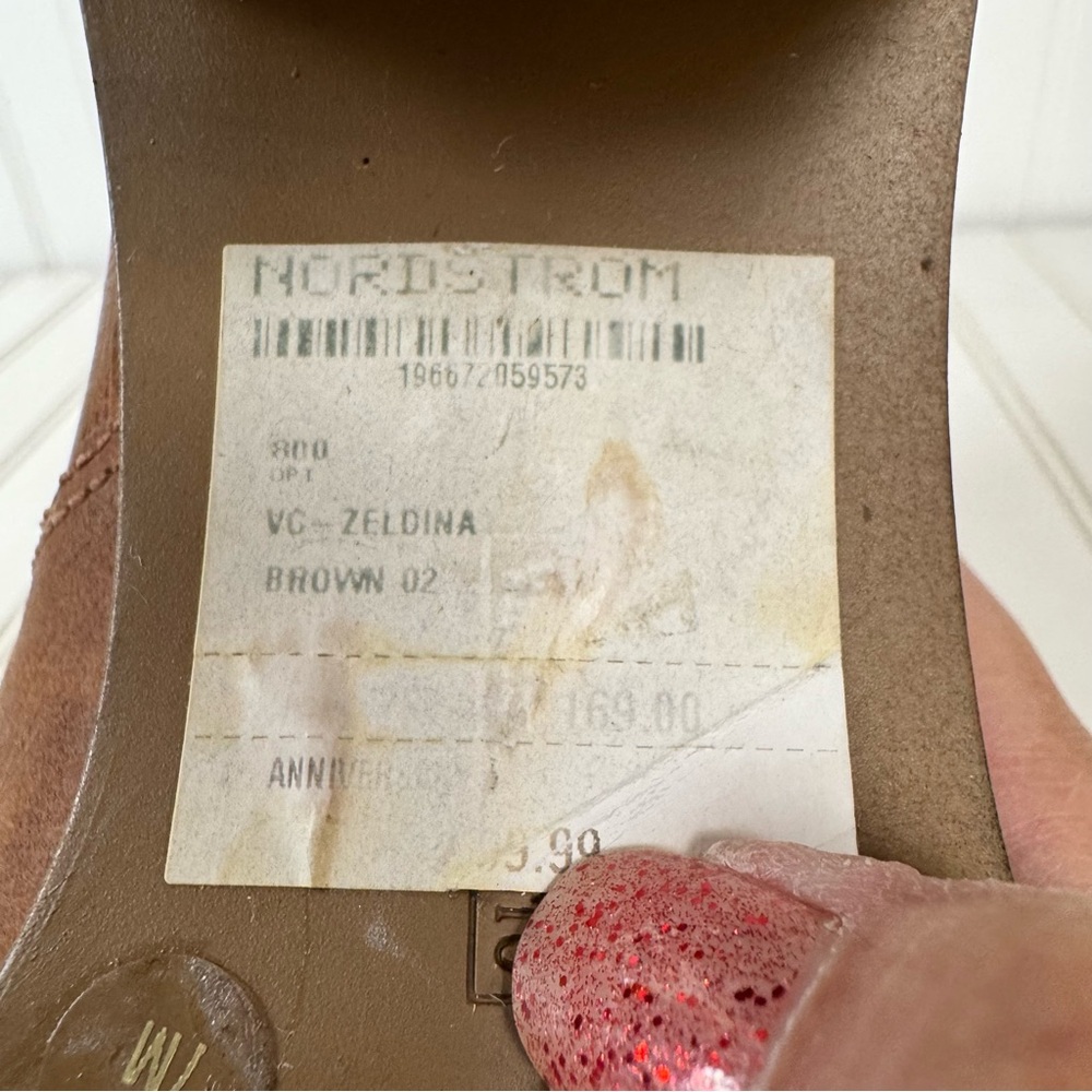 Vince Camuto Zeldina Ankle Bootie Women’s Sz. 7M Caramel Leather‎ Distressed - Picture 7 of 14